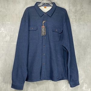 Tailor Vintage Navy Heather Fleece Lined Button Do